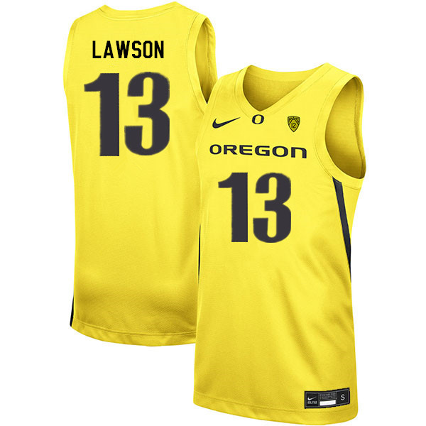 Men #13 Chandler Lawson Oregon Ducks College Basketball Jerseys Sale-Yellow - Click Image to Close